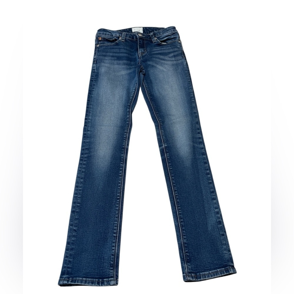 Hudson Dark Wash Mid Rise Straight Leg Stretch Blue Jeans Girl’s size 14